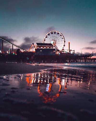 amusement park Ferris wheel during golden hour ferris wheel